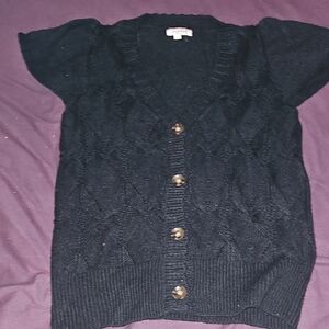 ANDREE BY UNIT Black Button-Up Cardigan